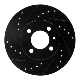 R1 86-08 Volkswagen DERBY (Mexico) Front Left Drilled & Slotted Black Brake Rotor