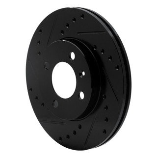 R1 86-08 Volkswagen DERBY (Mexico) Front Left Drilled & Slotted Black Brake Rotor