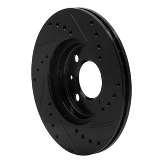 R1 86-08 Volkswagen DERBY (Mexico) Front Left Drilled & Slotted Black Brake Rotor