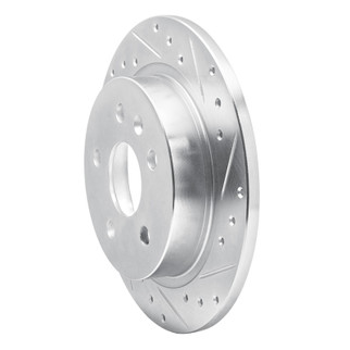 R1 11-16 Buick Regal Rear Right Drilled & Slotted Silver Brake Rotor