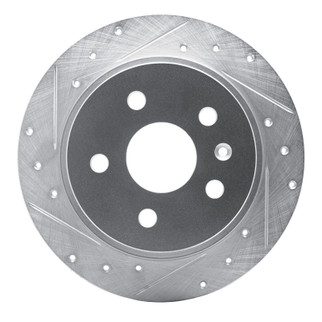 R1 11-16 Buick LaCrosse Rear Left Drilled & Slotted Silver Brake Rotor