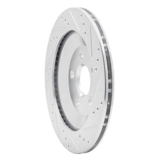 R1 04-07 Ford Freestar Rear Left Drilled & Slotted Silver Brake Rotor