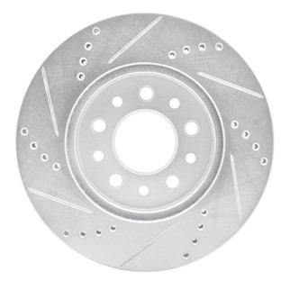 R1 04-07 Ford Freestar Front Right Drilled & Slotted Silver Brake Rotor