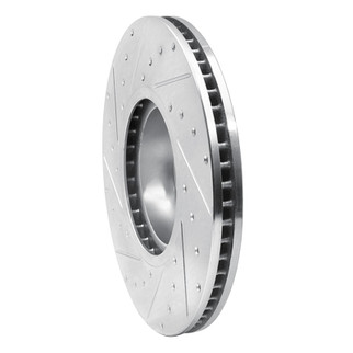 R1 16-18 BMW X4 Left Front Drilled & Slotted Silver Brake Rotor
