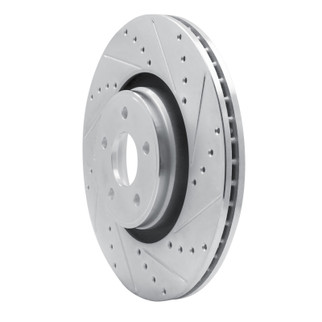 R1 14-19 Ford Focus Front Right Drilled & Slotted Silver Brake Rotor
