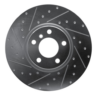 R1 16-18 BMW X4 Right Front Drilled & Slotted Silver Brake Rotor