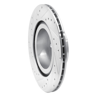 R1 11-18 BMW X3 Rear Right Drilled & Slotted Silver Brake Rotor