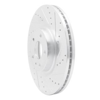 R1 13-20 Ford Fusion Front Right Drilled & Slotted Silver Brake Rotor