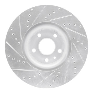 R1 13-20 Ford Fusion Front Right Drilled & Slotted Silver Brake Rotor