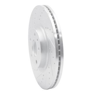 R1 13-20 Ford Fusion Front Left Drilled & Slotted Silver Brake Rotor