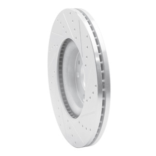 R1 13-20 Ford Fusion Front Left Drilled & Slotted Silver Brake Rotor