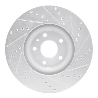 R1 13-20 Ford Fusion Front Left Drilled & Slotted Silver Brake Rotor