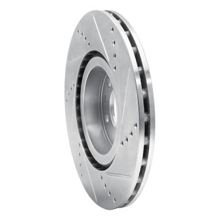 R1 91-20 Alfa Romeo 164 Front Left Drilled & Slotted Silver Brake Rotor