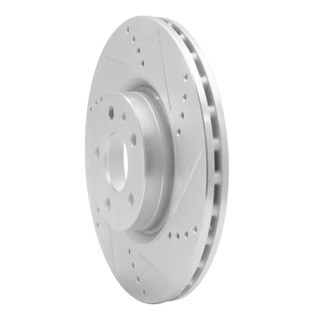 R1 91-20 Alfa Romeo 164 Front Right Drilled & Slotted Silver Brake Rotor