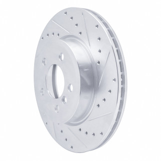 R1 04-10 BMW X3 Front Right Drilled & Slotted Silver Brake Rotor