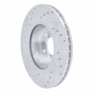 R1 04-10 BMW X3 Front Right Drilled & Slotted Silver Brake Rotor