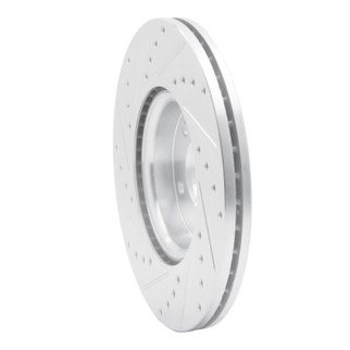 R1 04-19 Ford Escape Front Right Drilled & Slotted Silver Brake Rotor