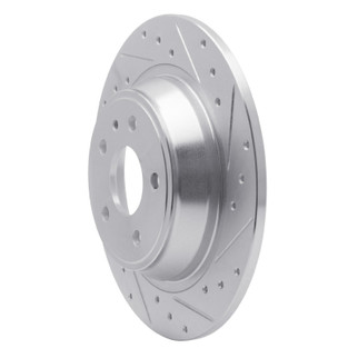 R1 13-20 Ford Fusion Rear Right Drilled & Slotted Silver Brake Rotor