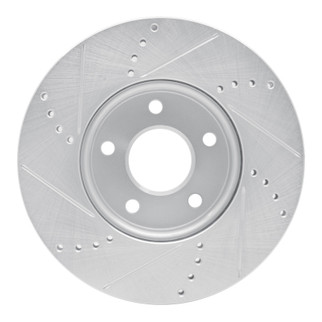 R1 12-18 Ford C-MAX Front Right Drilled & Slotted Silver Brake Rotor
