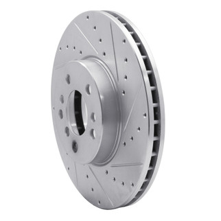 R1 00-06 BMW X5 Front Right Drilled & Slotted Silver Brake Rotor