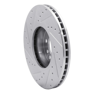 R1 00-06 BMW X5 Front Right Drilled & Slotted Silver Brake Rotor