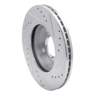 R1 11-19 Ford Fiesta (USA/Canada) Front Left Drilled & Slotted Silver Brake Rotor
