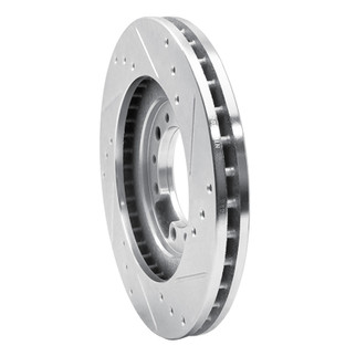 R1 94-00 Mitsubishi Montero Front Left Drilled & Slotted Silver Brake Rotor