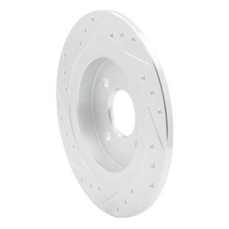 R1 02-04 Ford Focus Rear Right Drilled & Slotted Silver Brake Rotor