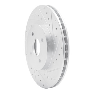 R1 02-04 Ford Focus Front Right Drilled & Slotted Silver Brake Rotor