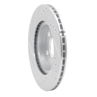 R1 14-21 BMW i3 Front Right Drilled & Slotted Silver Brake Rotor