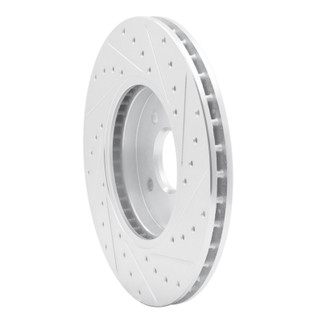 R1 02-04 Ford Focus Front Left Drilled & Slotted Silver Brake Rotor