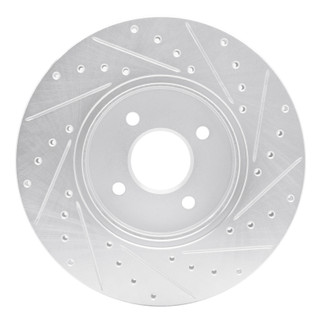 R1 02-04 Ford Focus Front Left Drilled & Slotted Silver Brake Rotor