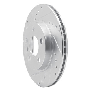 R1 14-21 BMW i3 Front Left Drilled & Slotted Silver Brake Rotor