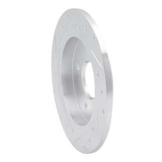 R1 01-19 Ford Fiesta (USA/Canada) Rear Right Drilled & Slotted Silver Brake Rotor