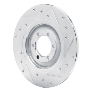 R1 75-79 Alfa Romeo ALFETTA Rear Right Drilled & Slotted Silver Brake Rotor