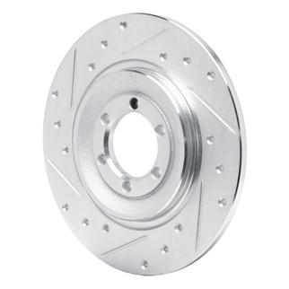 R1 75-79 Alfa Romeo Sport Rear Left Drilled & Slotted Silver Brake Rotor