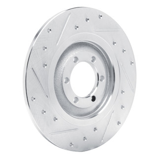 R1 75-79 Alfa Romeo Sport Rear Left Drilled & Slotted Silver Brake Rotor