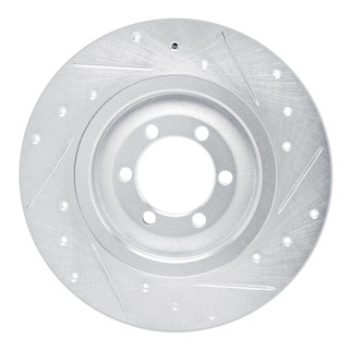 R1 75-79 Alfa Romeo Sport Rear Left Drilled & Slotted Silver Brake Rotor