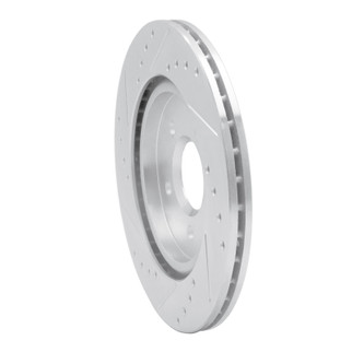 R1 00-06 Ford Thunderbird Rear Right Drilled & Slotted Silver Brake Rotor