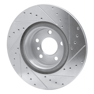 R1 12-20 BMW 230I Rear Left Drilled & Slotted Silver Brake Rotor