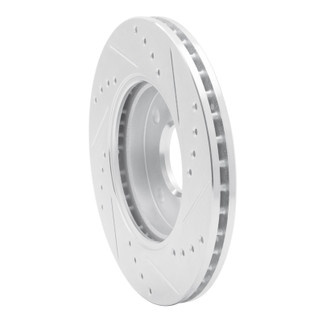 R1 00-15 Ford Ikon (Mexico / Made In Brazil) Front Left Drilled & Slotted Silver Brake Rotor