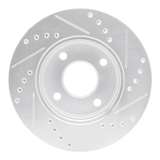 R1 00-15 Ford Ikon (Mexico / Made In Brazil) Front Left Drilled & Slotted Silver Brake Rotor