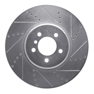 R1 13-20 BMW 335I xDrive Front Right Drilled & Slotted Silver Brake Rotor
