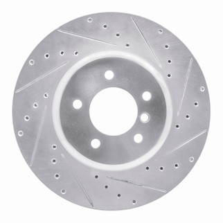 R1 11-16 BMW Z4 Front Right Drilled & Slotted Silver Brake Rotor