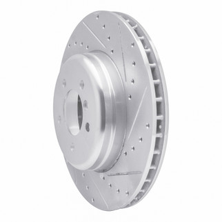 R1 11-16 BMW Z4 Front Right Drilled & Slotted Silver Brake Rotor