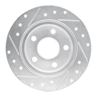 R1 93-05 Ford Taurus SHO Rear Right Drilled & Slotted Silver Brake Rotor