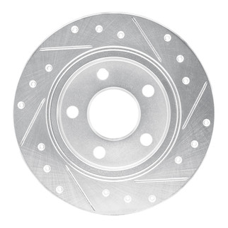R1 93-05 Ford Taurus SHO Rear Left Drilled & Slotted Silver Brake Rotor