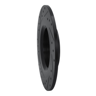 R1 13-25 Mitsubishi Eclipse Cross Rear Right Drilled & Slotted Black Brake Rotor