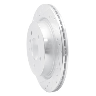 R1 09-16 BMW Z4 Rear Left Drilled & Slotted Silver Brake Rotor
