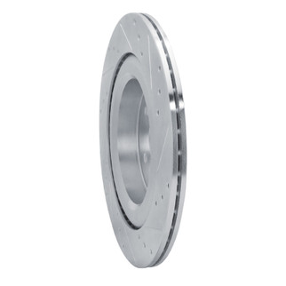 R1 19-25 Subaru ASCENT Rear Left Drilled & Slotted Silver Brake Rotor